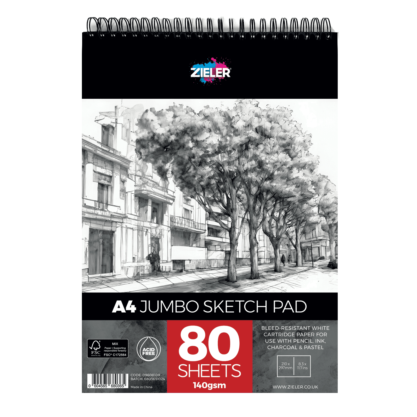 A4 JUMBO SKETCH PAD 80 SHEETS 140g