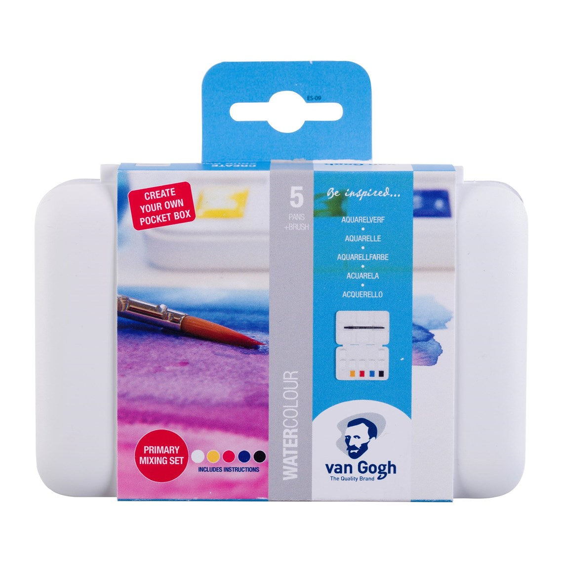 Van Gogh Akvarel Pocket Box med 5 pans "Skab din egen boks"