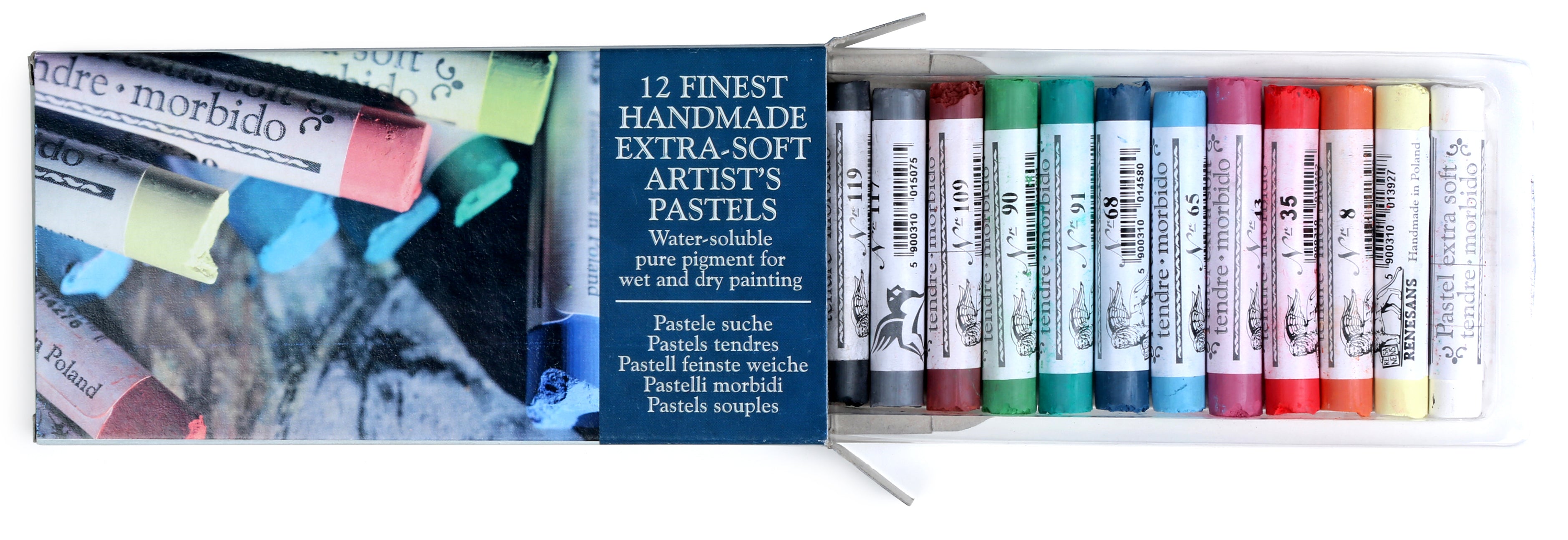 Renesans Softpastel / Tørpastel i sæt med 12 eller 24 stk, fåes også i 36 eller 48 stk