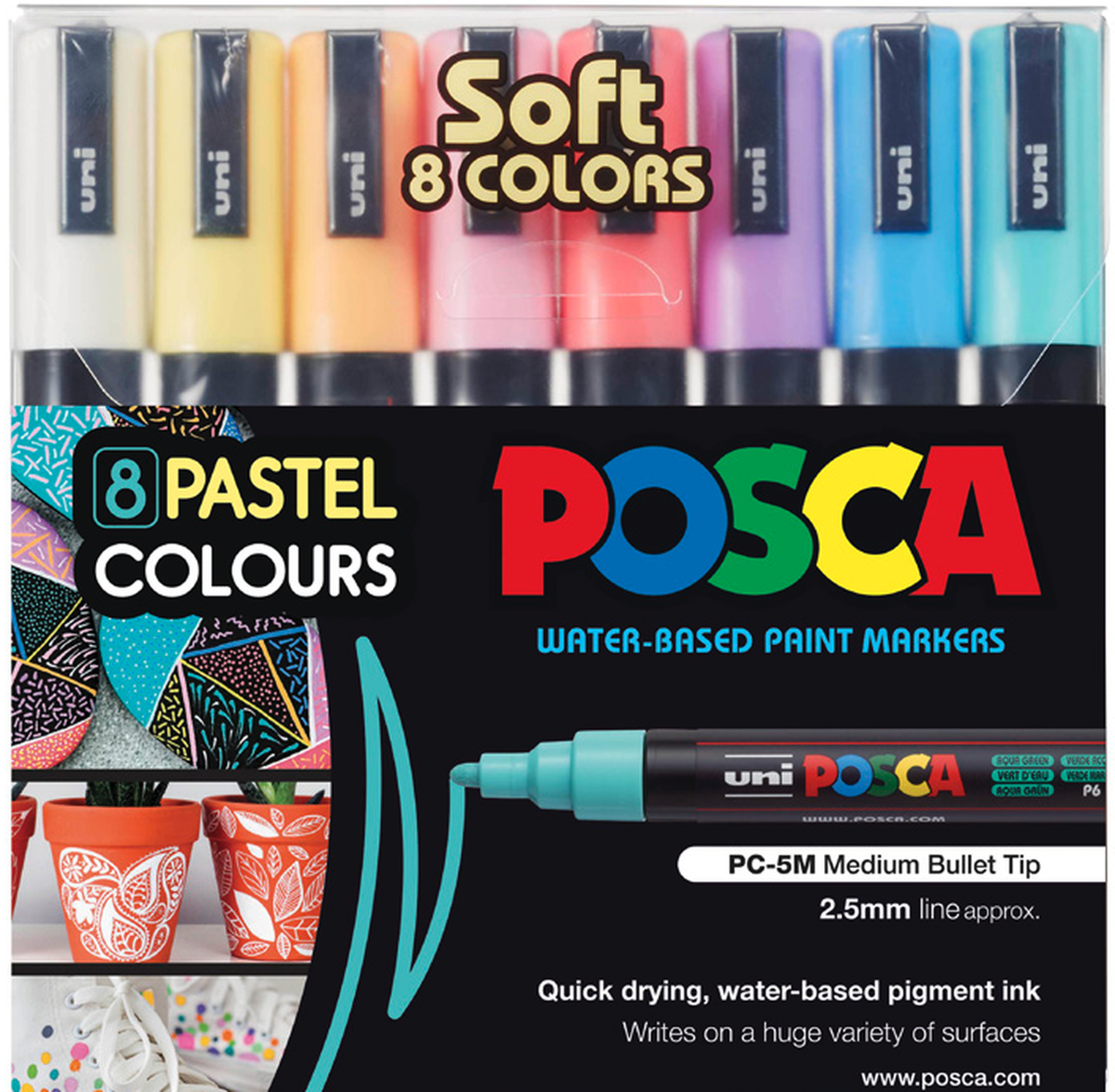 POSCA Akrylmarker i Sæt Soft Colors