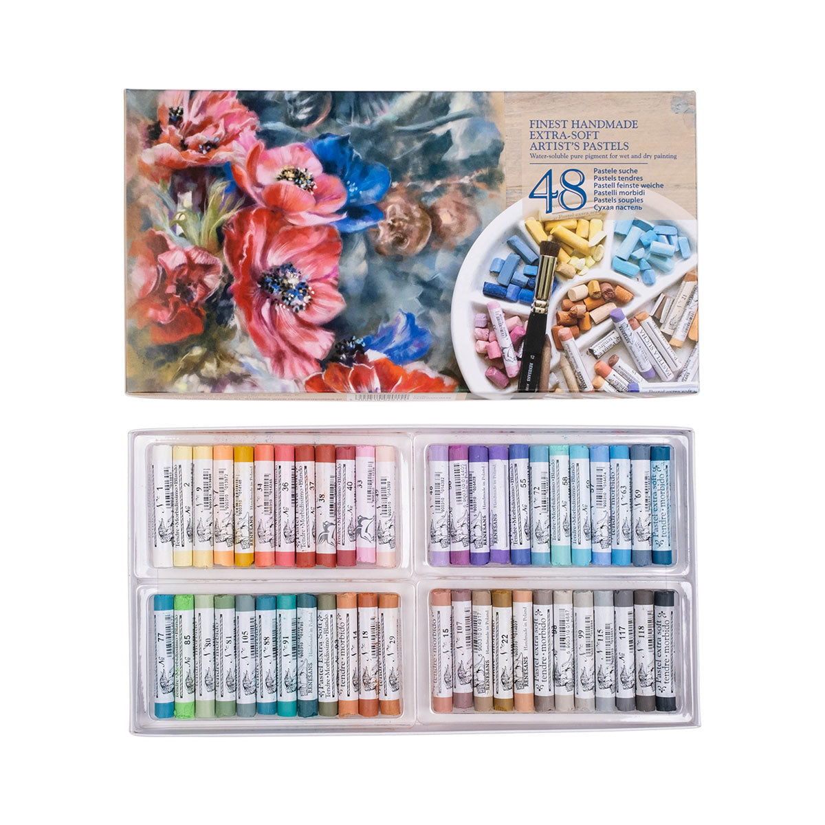 Renesans Softpastel / Tørpastel i sæt med 12 eller 24 stk, fåes også i 36 eller 48 stk