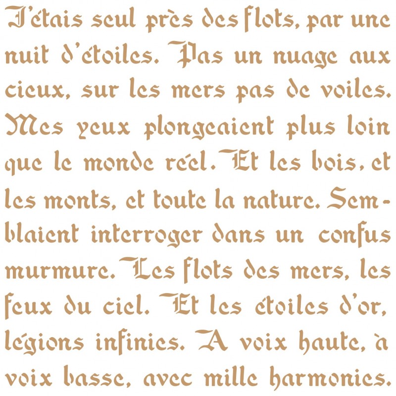 Stencil "French Poem" no. 063