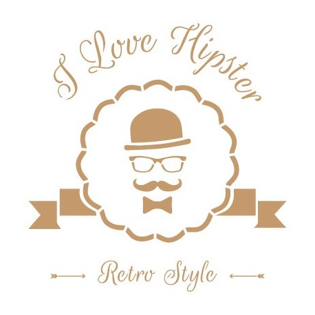 Stencil "I Love Hipster" no. 208