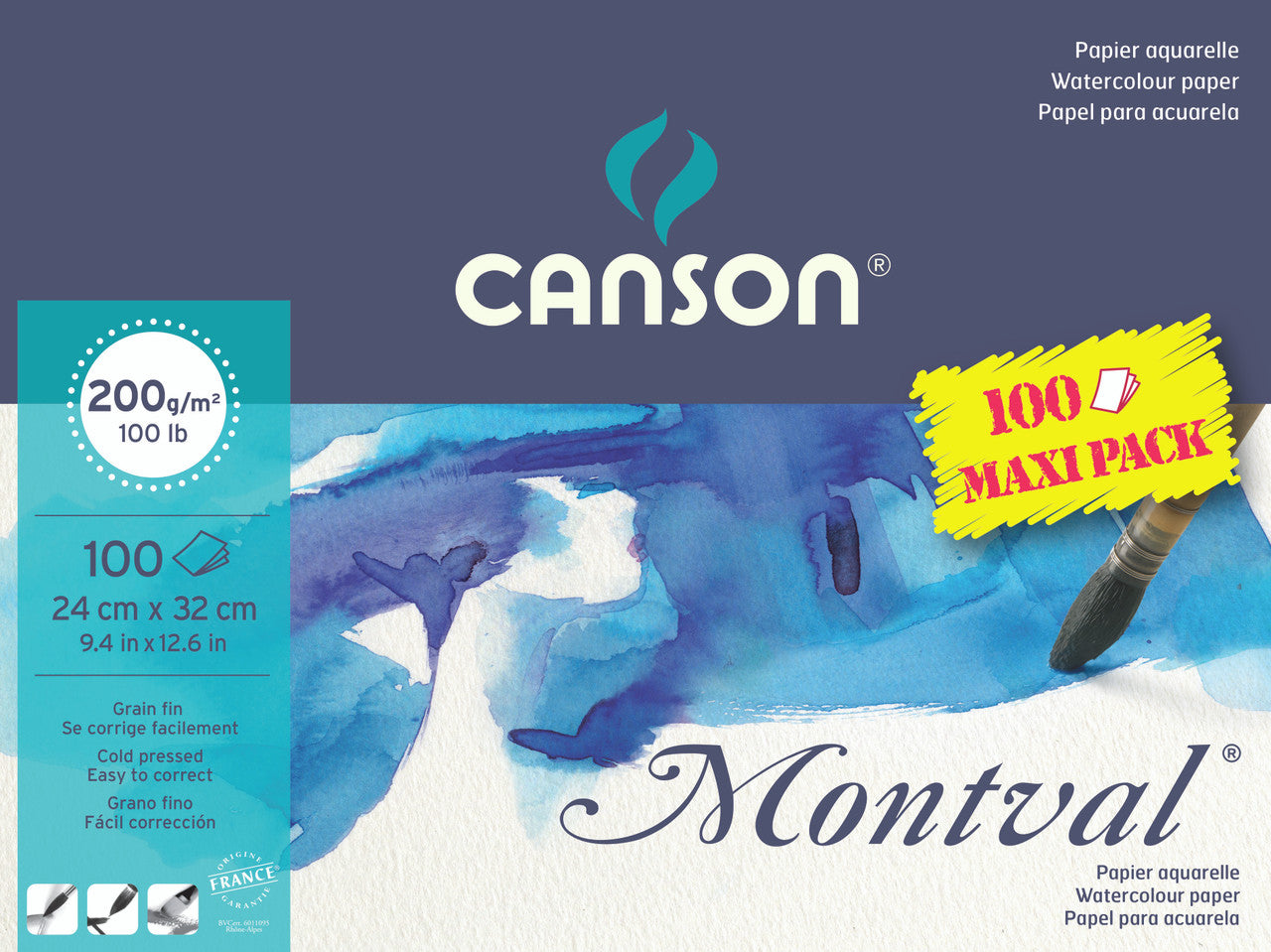 Canson Montval 200g MAXIPACK flere str. 100 ark i A4
