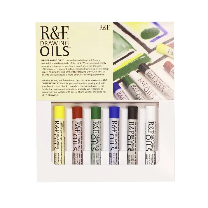 R&F Drawing oils sæt med 6 stk.