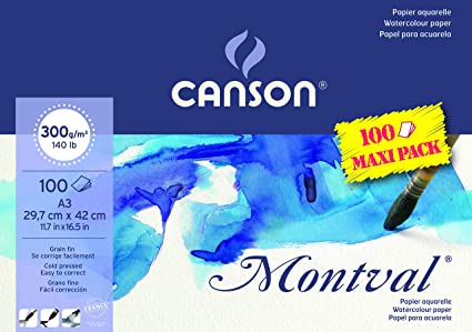 Canson Montval 185 & 300 gram, Rulle 10 meter