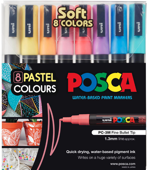 POSCA Akrylmarker i Sæt Soft Colors