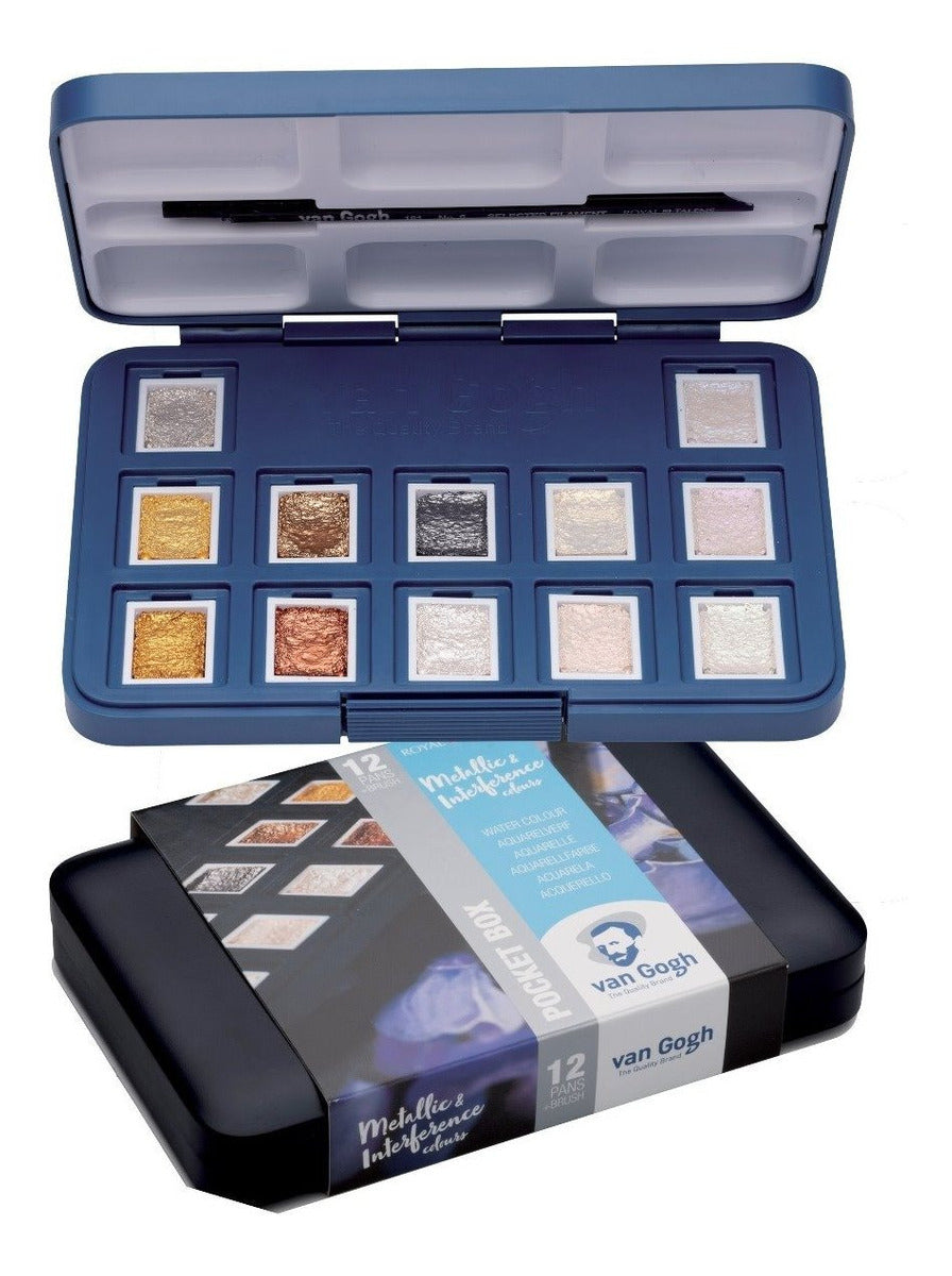 Van Gogh METALLIC Akvarel Pocket Box med 12 pans