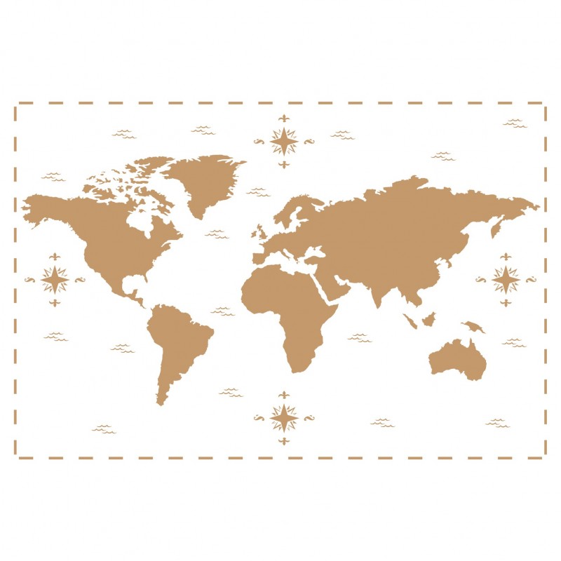 Stencil "World Map" no. 190